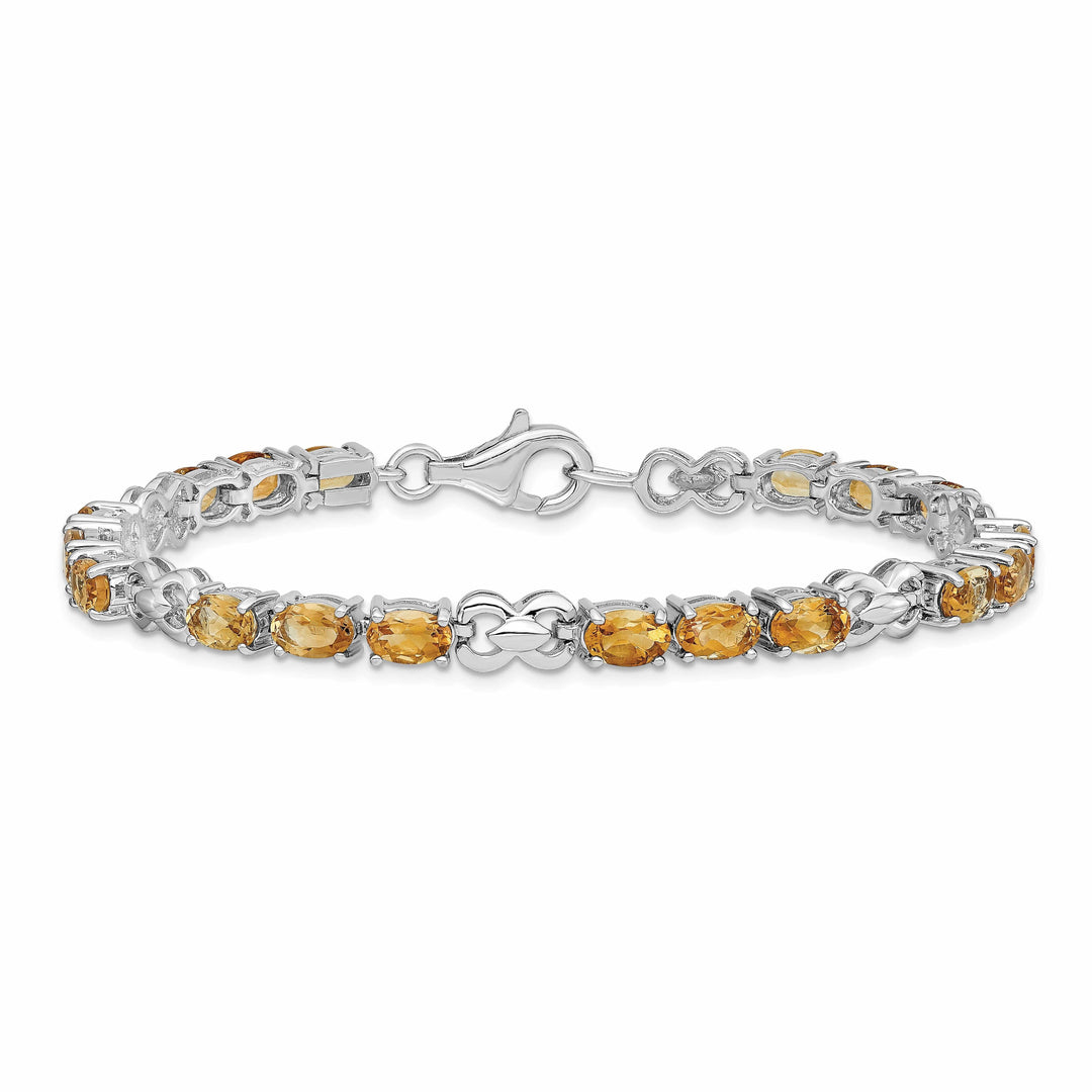 Lovely Rita's Bracelets Silver Oval Cut Citrine Gemstone Bracelet