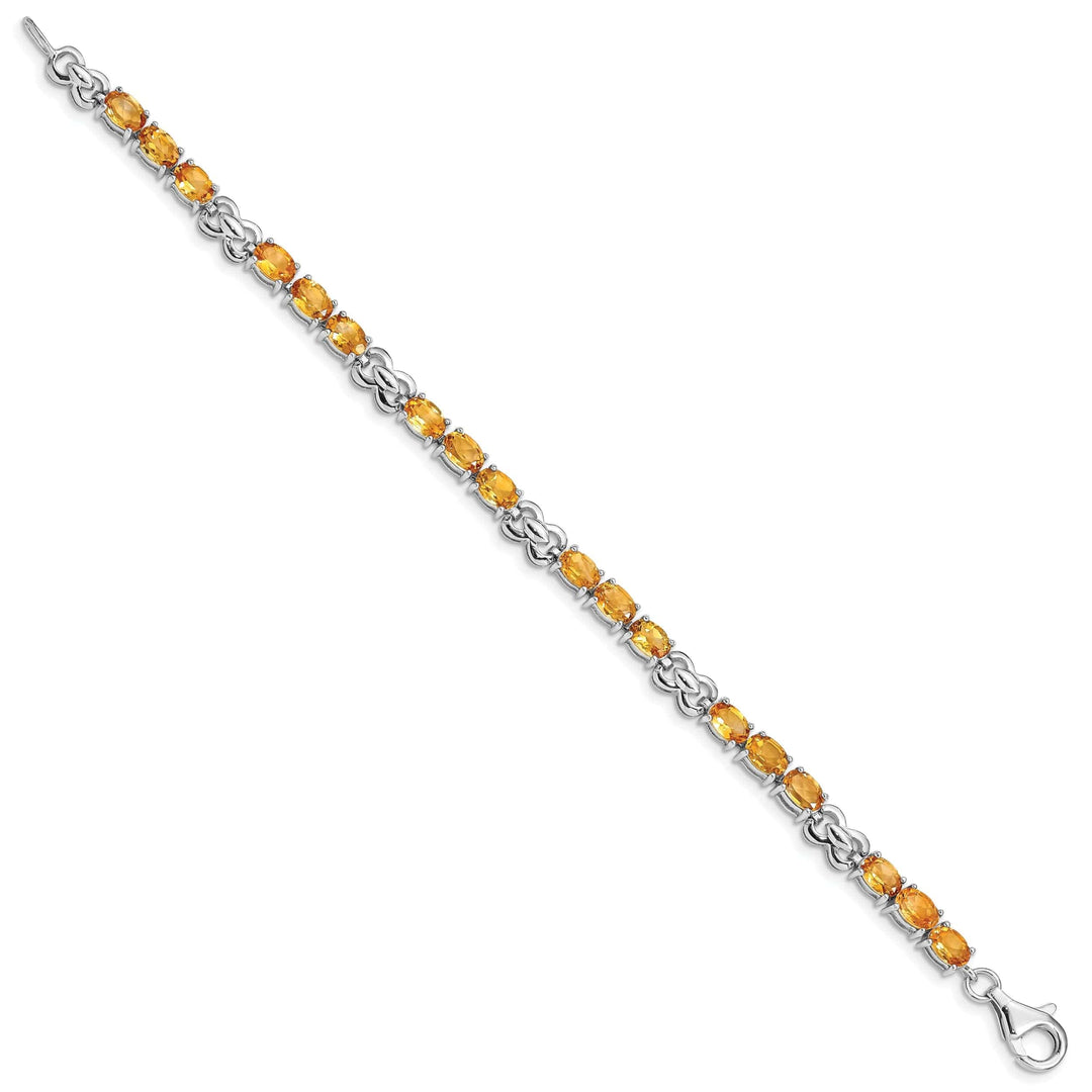 Lovely Rita's Bracelets Silver Oval Cut Citrine Gemstone Bracelet