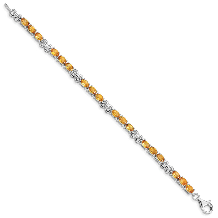 Lovely Rita's Bracelets Silver Oval Cut Citrine Gemstone Bracelet