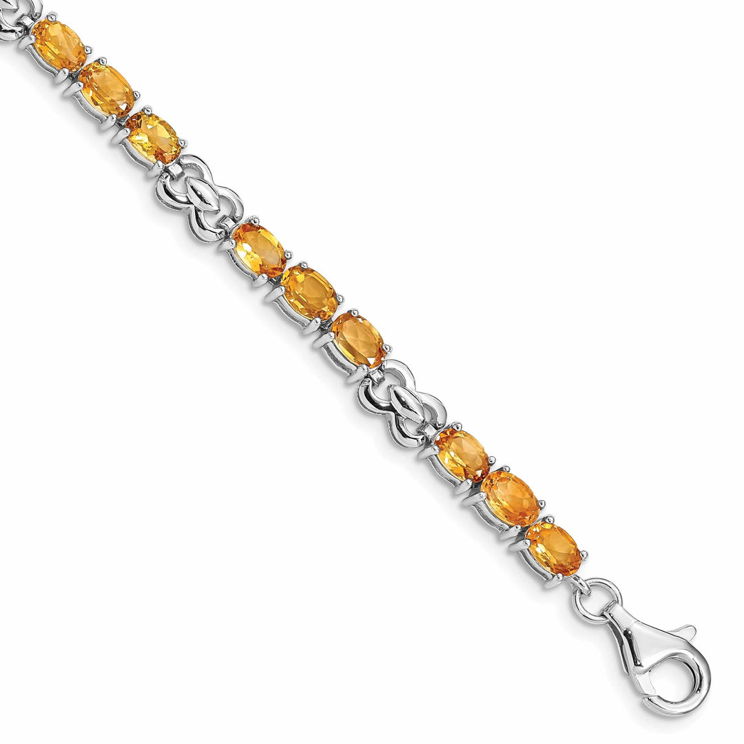Lovely Rita's Bracelets Silver Oval Cut Citrine Gemstone Bracelet