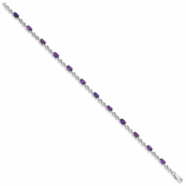 Lovely Rita's Bracelets Silver Oval Cut Genuine Amethyst Bracelet