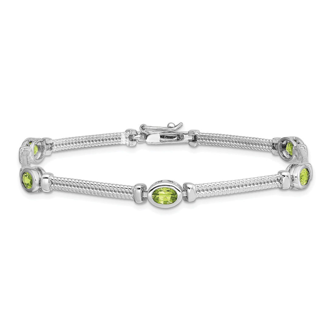 Lovely Rita's Bracelets Silver Oval Cut Peridot Gemstone Bracelet