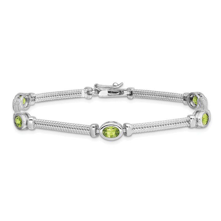Lovely Rita's Bracelets Silver Oval Cut Peridot Gemstone Bracelet