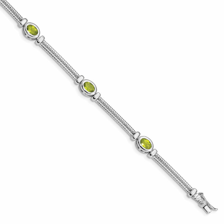 Lovely Rita's Bracelets Silver Oval Cut Peridot Gemstone Bracelet