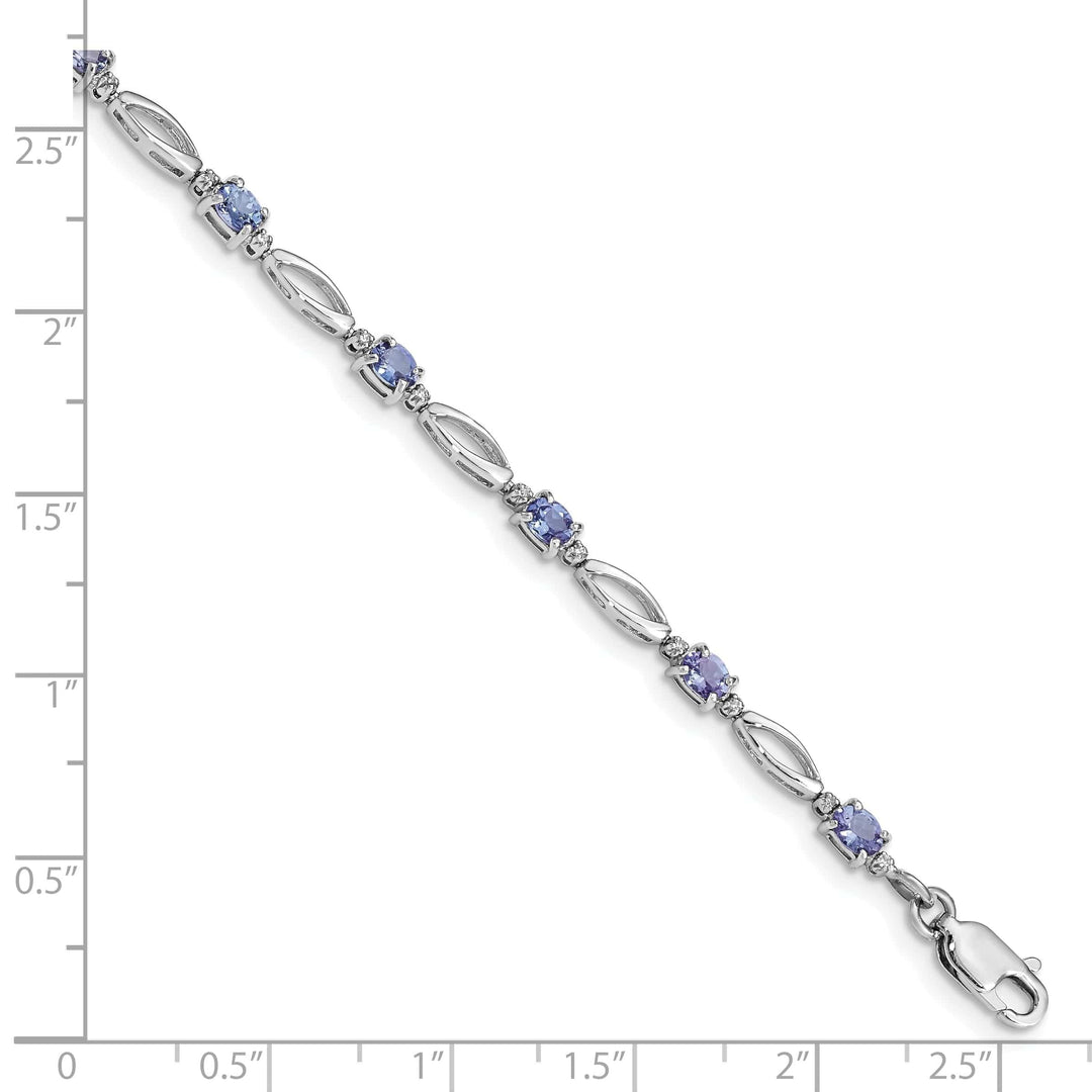 Lovely Rita's Bracelets Silver Oval Cut Tanzanite Diamond Bracelet