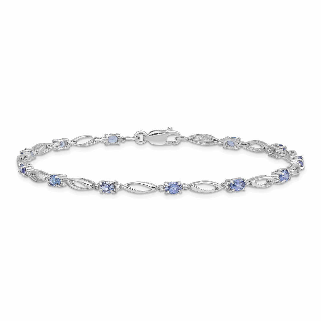 Lovely Rita's Bracelets Silver Oval Cut Tanzanite Diamond Bracelet
