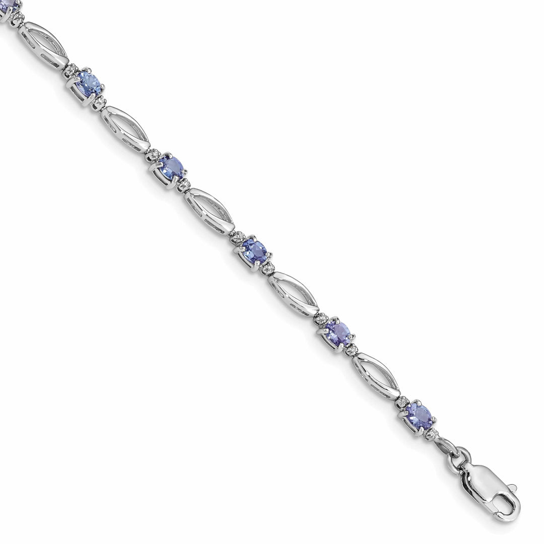 Lovely Rita's Bracelets Silver Oval Cut Tanzanite Diamond Bracelet