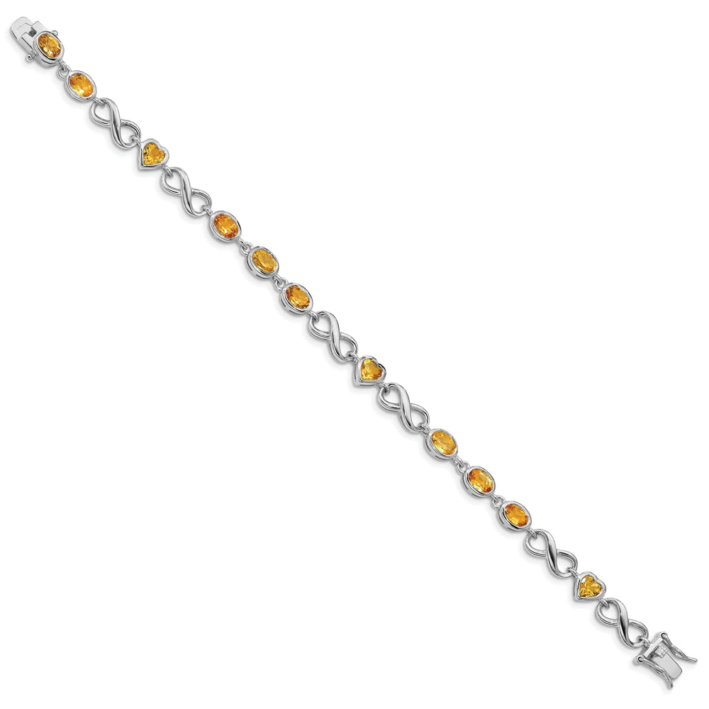 Lovely Rita's Bracelets Silver Oval Heart Citrine Gemstone Bracelet