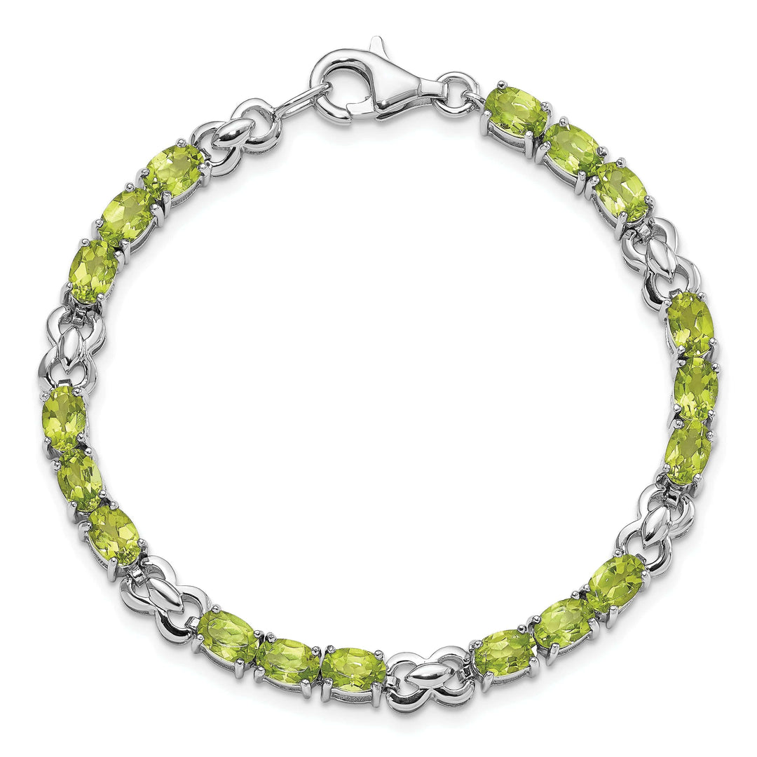Lovely Rita's Bracelets Silver Oval Shape Peridot Gemstone Bracelet