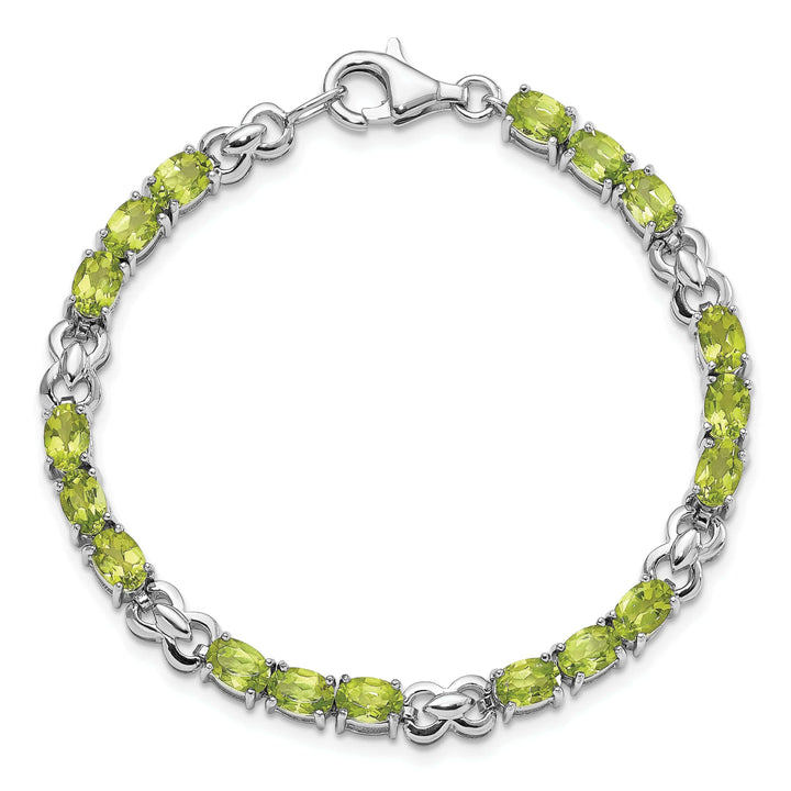Lovely Rita's Bracelets Silver Oval Shape Peridot Gemstone Bracelet