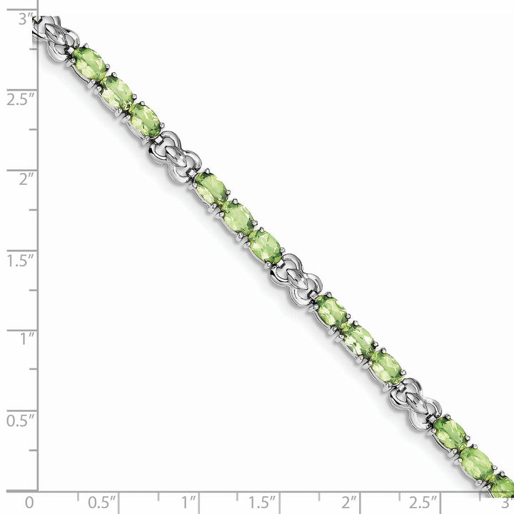 Lovely Rita's Bracelets Silver Oval Shape Peridot Gemstone Bracelet