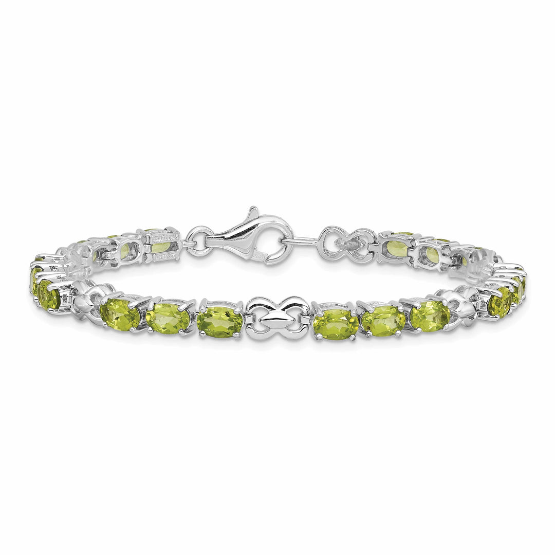Lovely Rita's Bracelets Silver Oval Shape Peridot Gemstone Bracelet