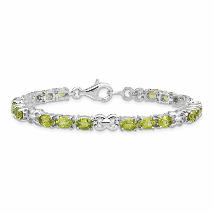 Lovely Rita's Bracelets Silver Oval Shape Peridot Gemstone Bracelet