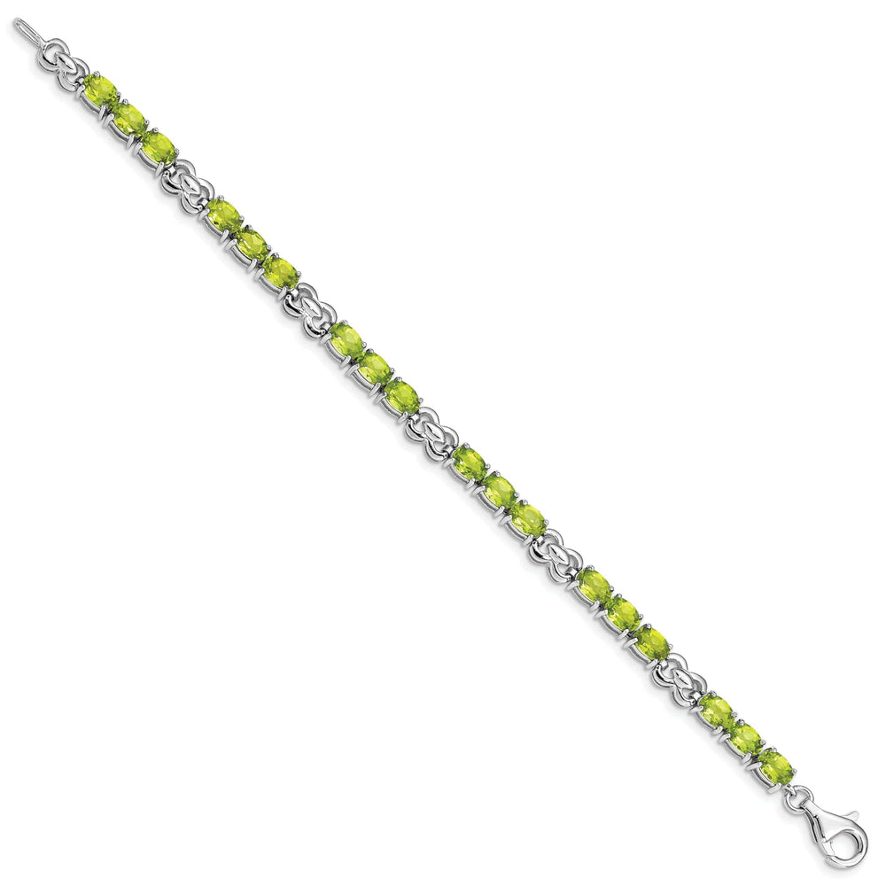Lovely Rita's Bracelets Silver Oval Shape Peridot Gemstone Bracelet