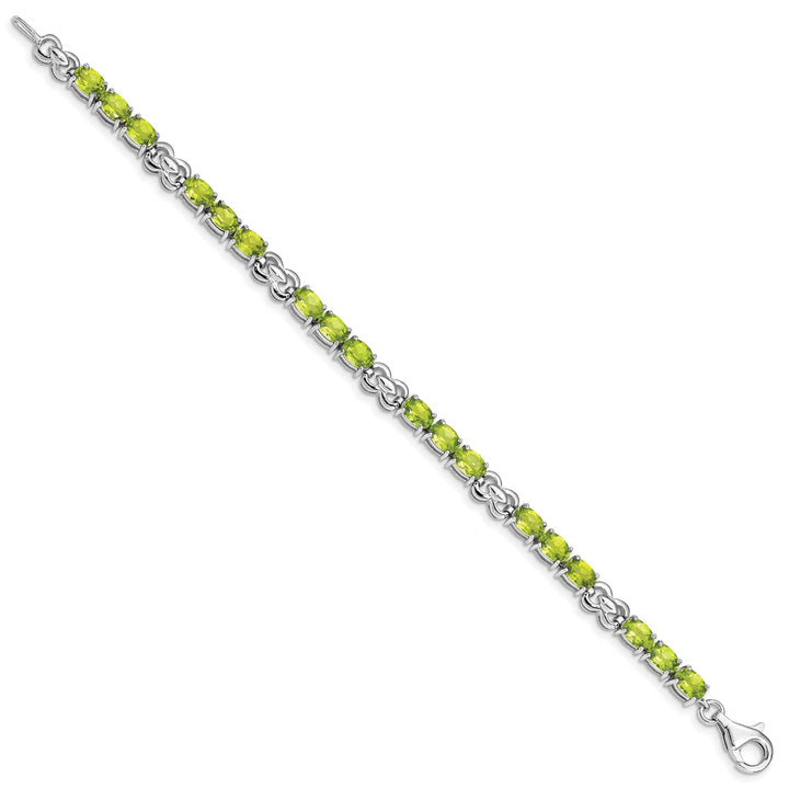 Lovely Rita's Bracelets Silver Oval Shape Peridot Gemstone Bracelet