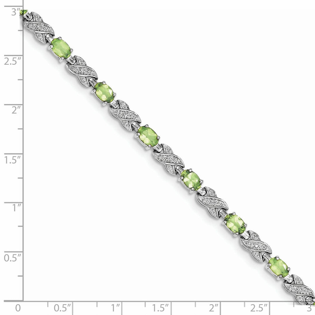 Lovely Rita's Bracelets Silver Oval Shape Peridot Gemstone Bracelet