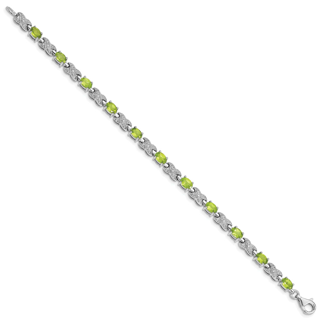 Lovely Rita's Bracelets Silver Oval Shape Peridot Gemstone Bracelet