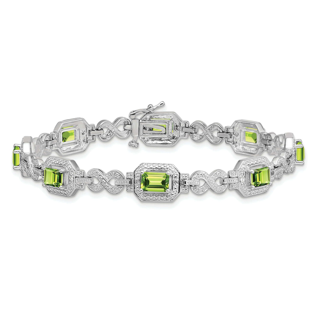 Lovely Rita's Bracelets Silver Oval Shape Peridot Gemstone Bracelet