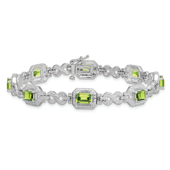 Lovely Rita's Bracelets Silver Oval Shape Peridot Gemstone Bracelet
