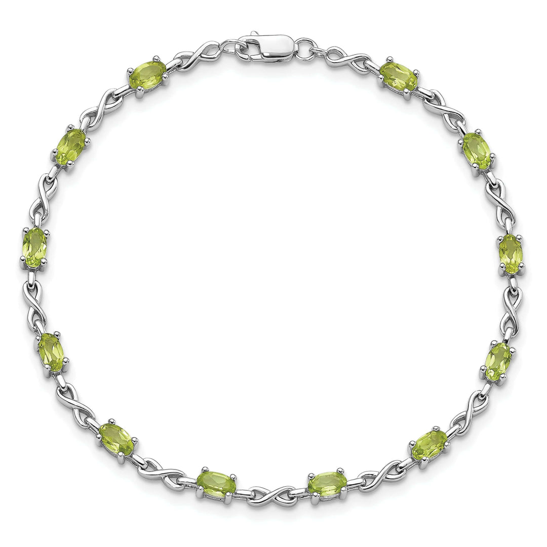 Lovely Rita's Bracelets Silver Oval Shape Peridot Gemstone Bracelet