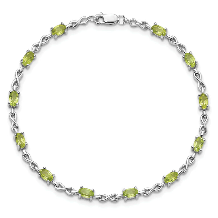 Lovely Rita's Bracelets Silver Oval Shape Peridot Gemstone Bracelet