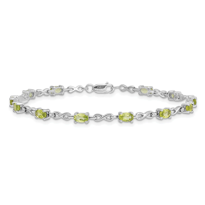 Lovely Rita's Bracelets Silver Oval Shape Peridot Gemstone Bracelet