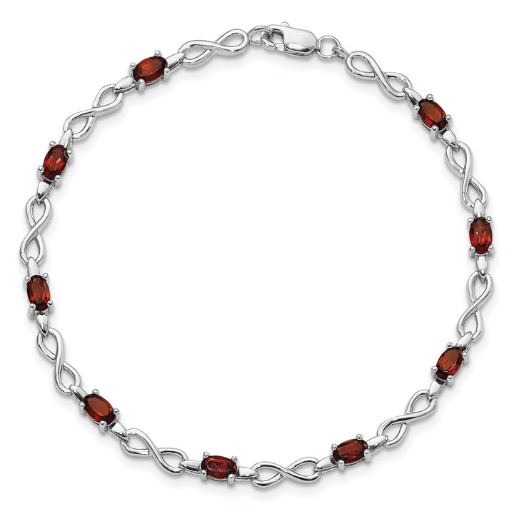 Lovely Rita's Bracelets Silver Oval Stones Garnet Gemstone Bracelet