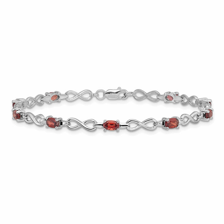 Lovely Rita's Bracelets Silver Oval Stones Garnet Gemstone Bracelet