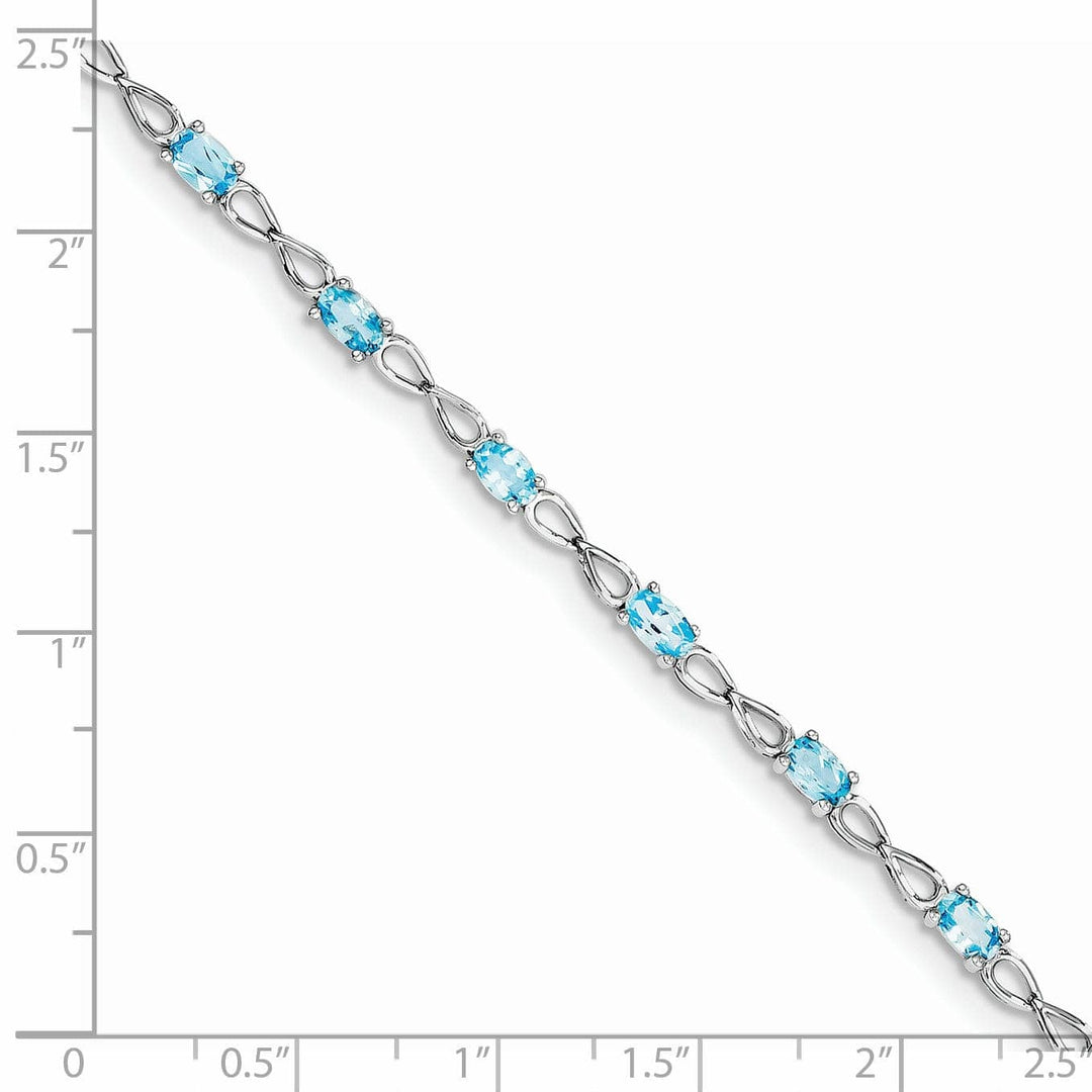 Lovely Rita's Bracelets Silver Oval Swiss Blue Topaz Gemstone Bracelet