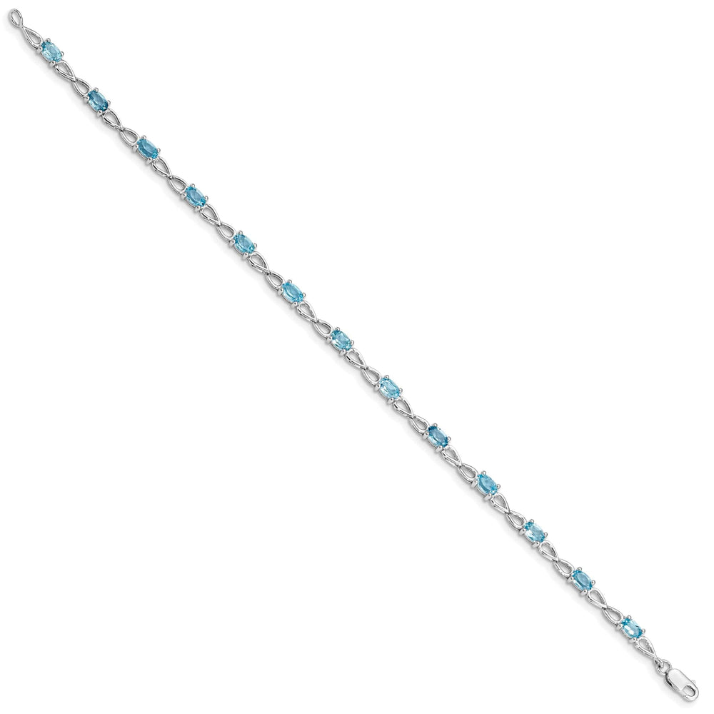 Lovely Rita's Bracelets Silver Oval Swiss Blue Topaz Gemstone Bracelet