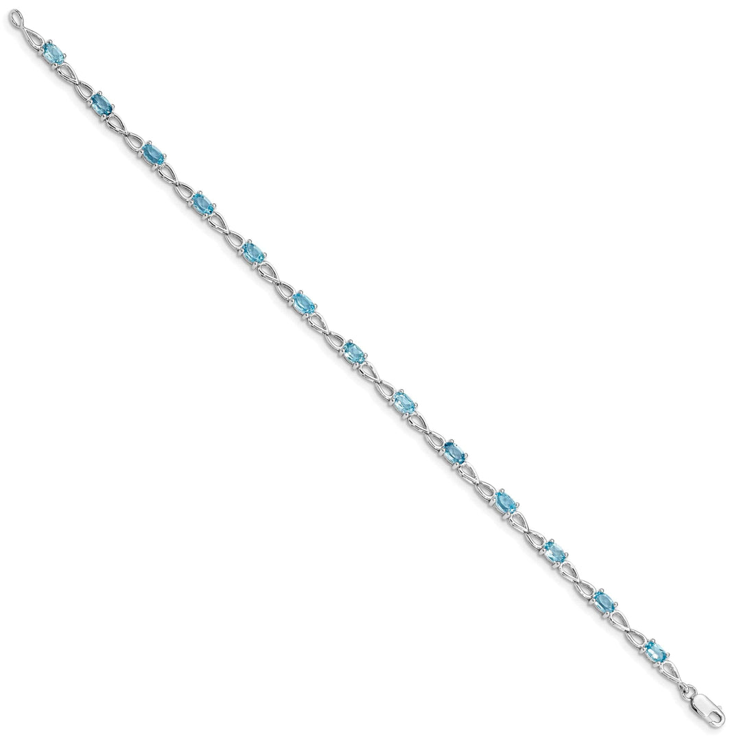 Lovely Rita's Bracelets Silver Oval Swiss Blue Topaz Gemstone Bracelet