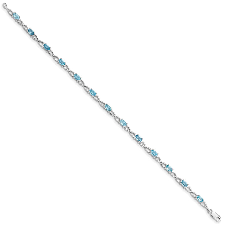 Lovely Rita's Bracelets Silver Oval Swiss Blue Topaz Gemstone Bracelet