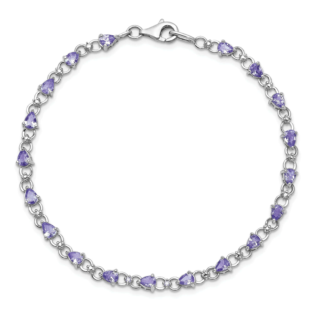Lovely Rita's Bracelets Silver Pear Cut Tanzanite Diamond Bracelet
