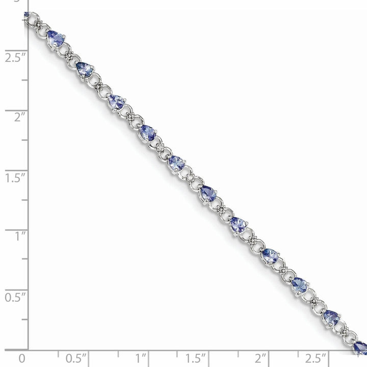 Lovely Rita's Bracelets Silver Pear Cut Tanzanite Diamond Bracelet