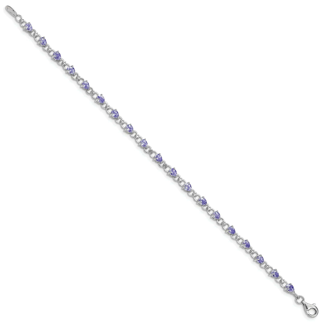 Lovely Rita's Bracelets Silver Pear Cut Tanzanite Diamond Bracelet