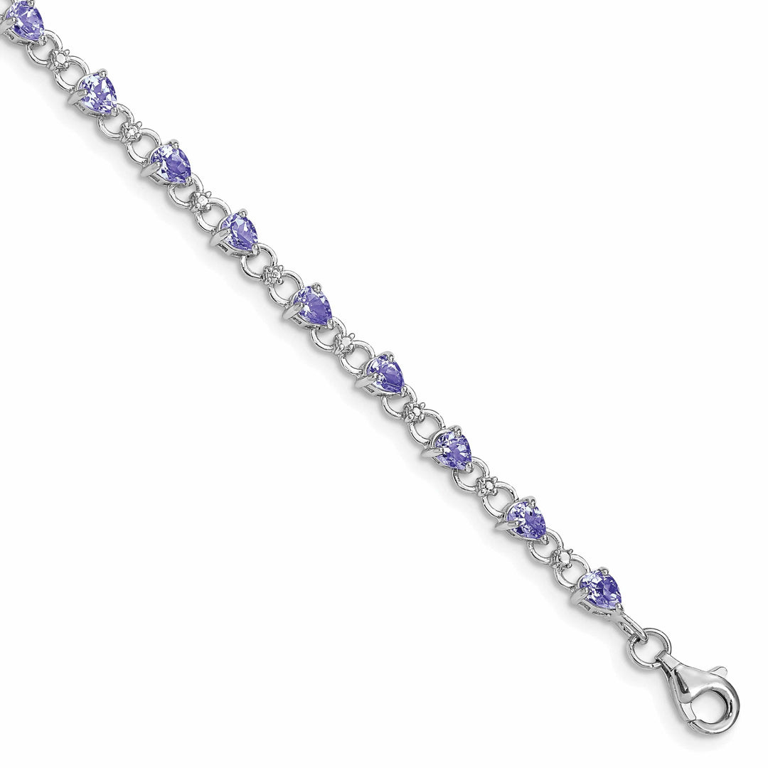 Lovely Rita's Bracelets Silver Pear Cut Tanzanite Diamond Bracelet