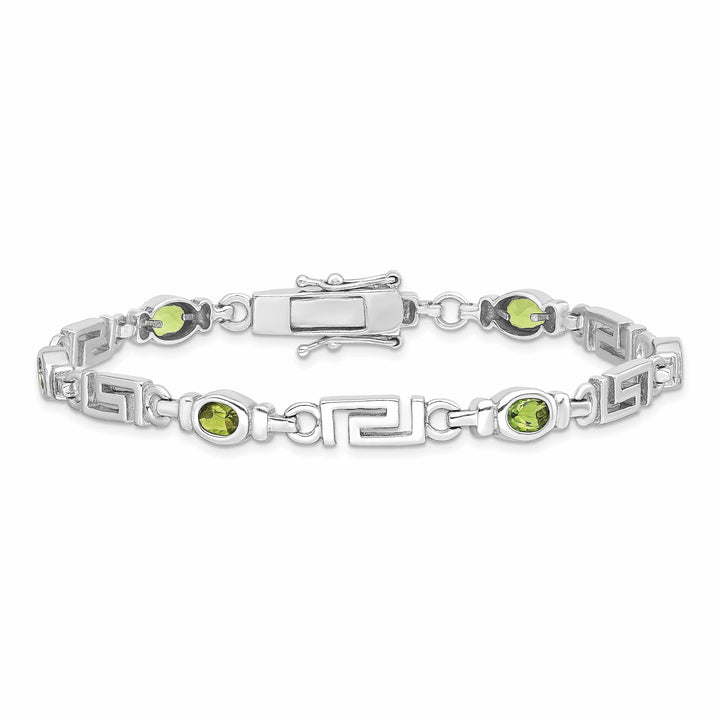 Lovely Rita's Bracelets Silver Pear Shape Peridot Gemstone Bracelet