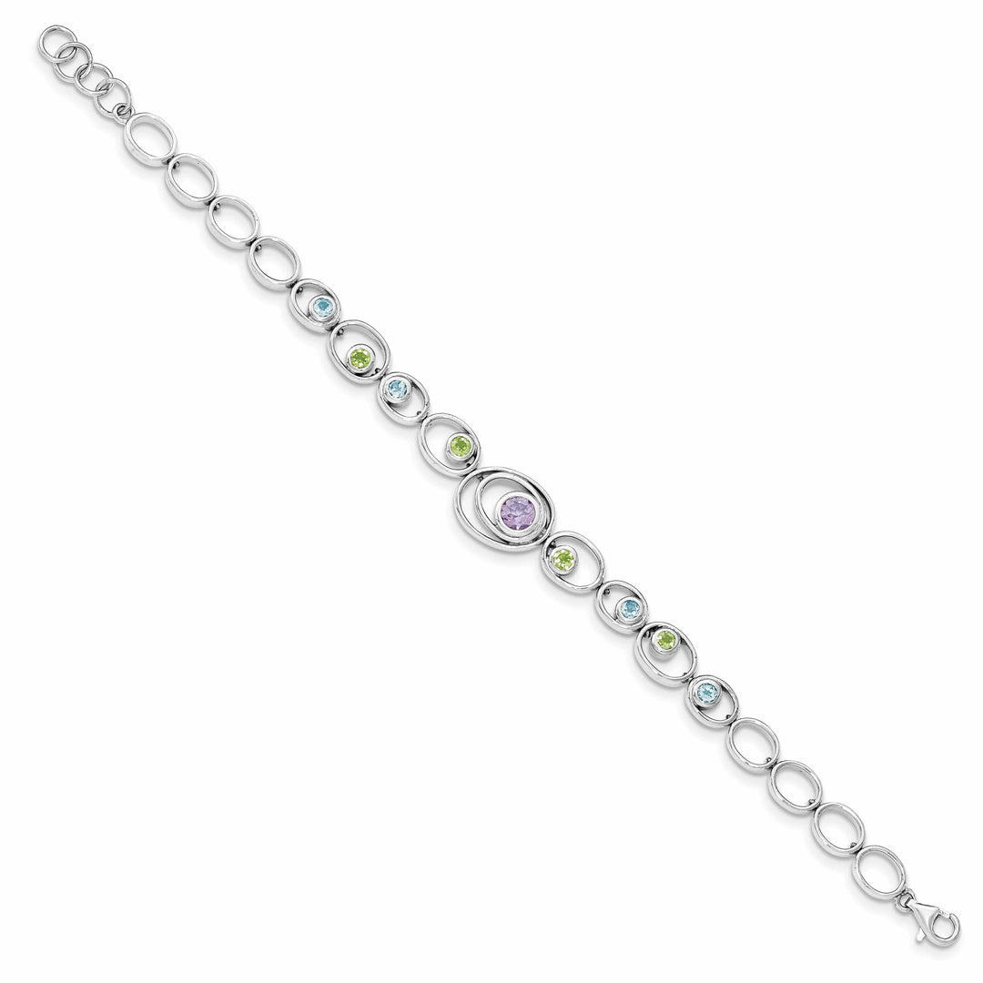 Lovely Rita's Bracelets Silver Peridot Blue Topaz Amethyst Bracelet