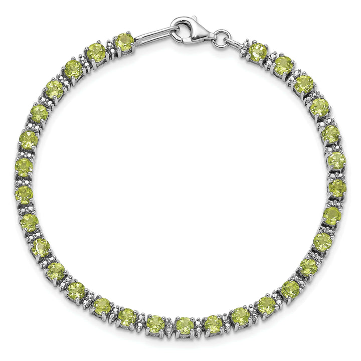 Lovely Rita's Bracelets Silver Peridot Gemstone Diamond Bracelet