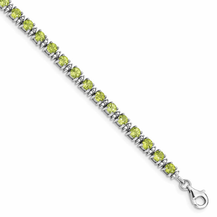 Lovely Rita's Bracelets Silver Peridot Gemstone Diamond Bracelet