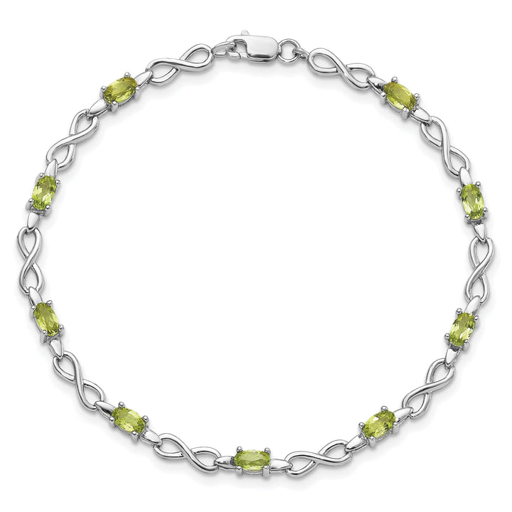 Lovely Rita's Bracelets Silver Peridot Gemstone Round Diamond Bracelet