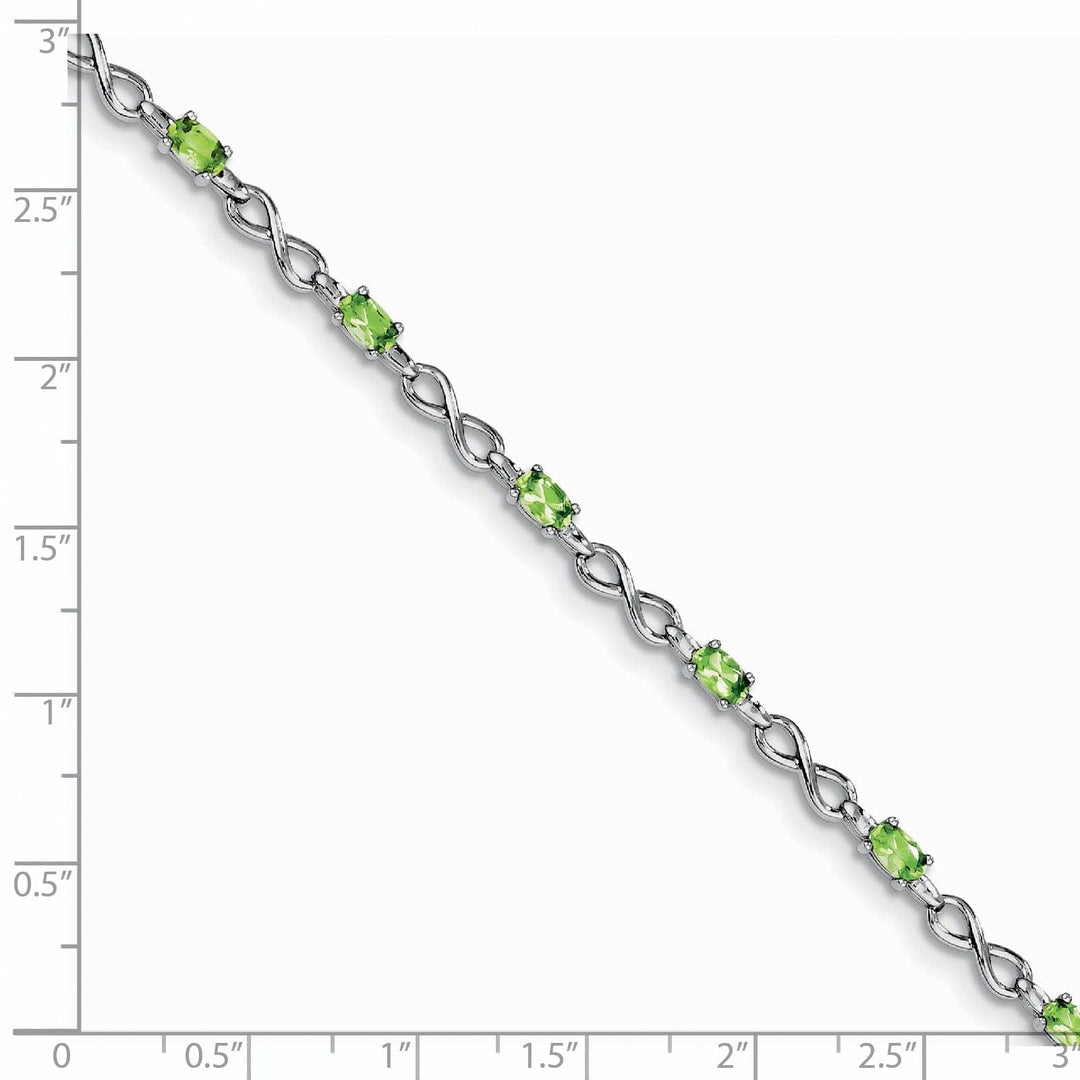 Lovely Rita's Bracelets Silver Peridot Gemstone Round Diamond Bracelet