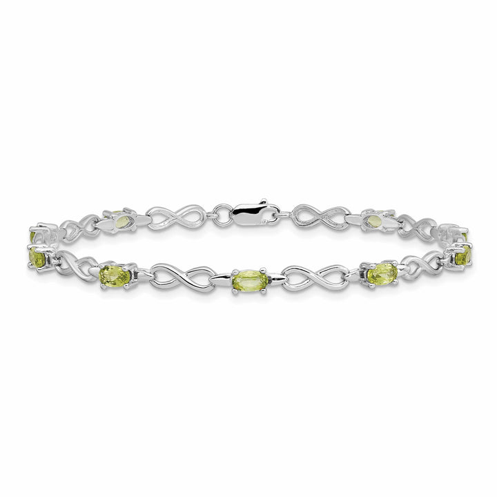Lovely Rita's Bracelets Silver Peridot Gemstone Round Diamond Bracelet