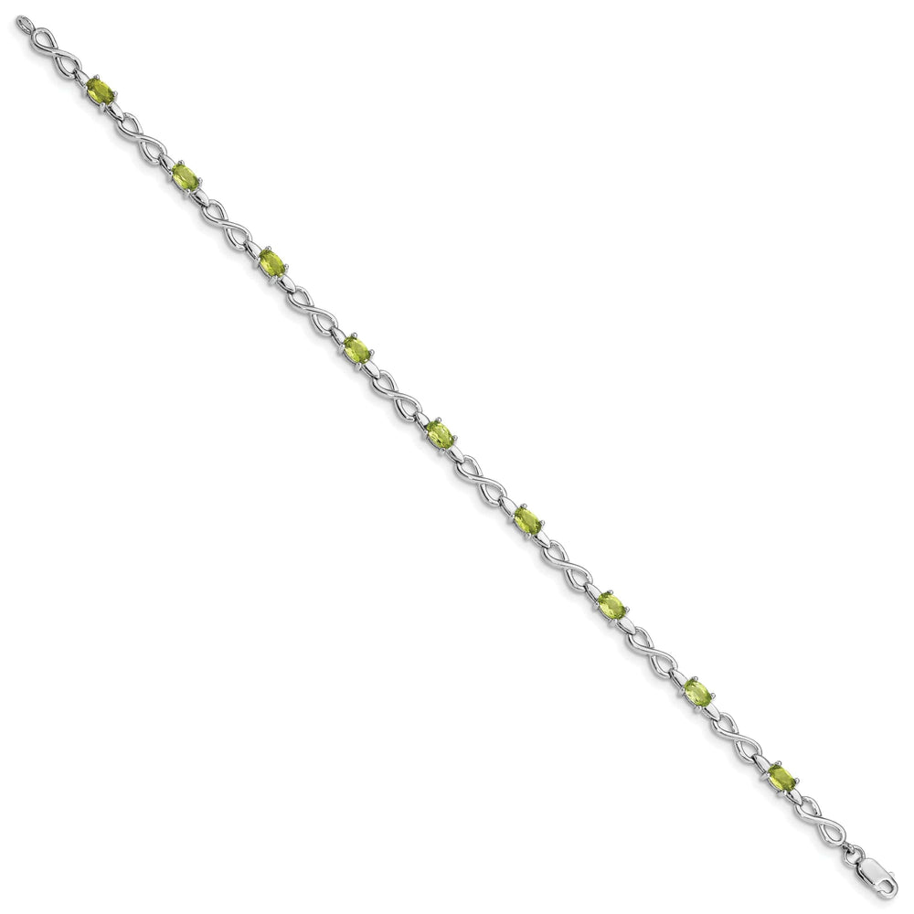 Lovely Rita's Bracelets Silver Peridot Gemstone Round Diamond Bracelet