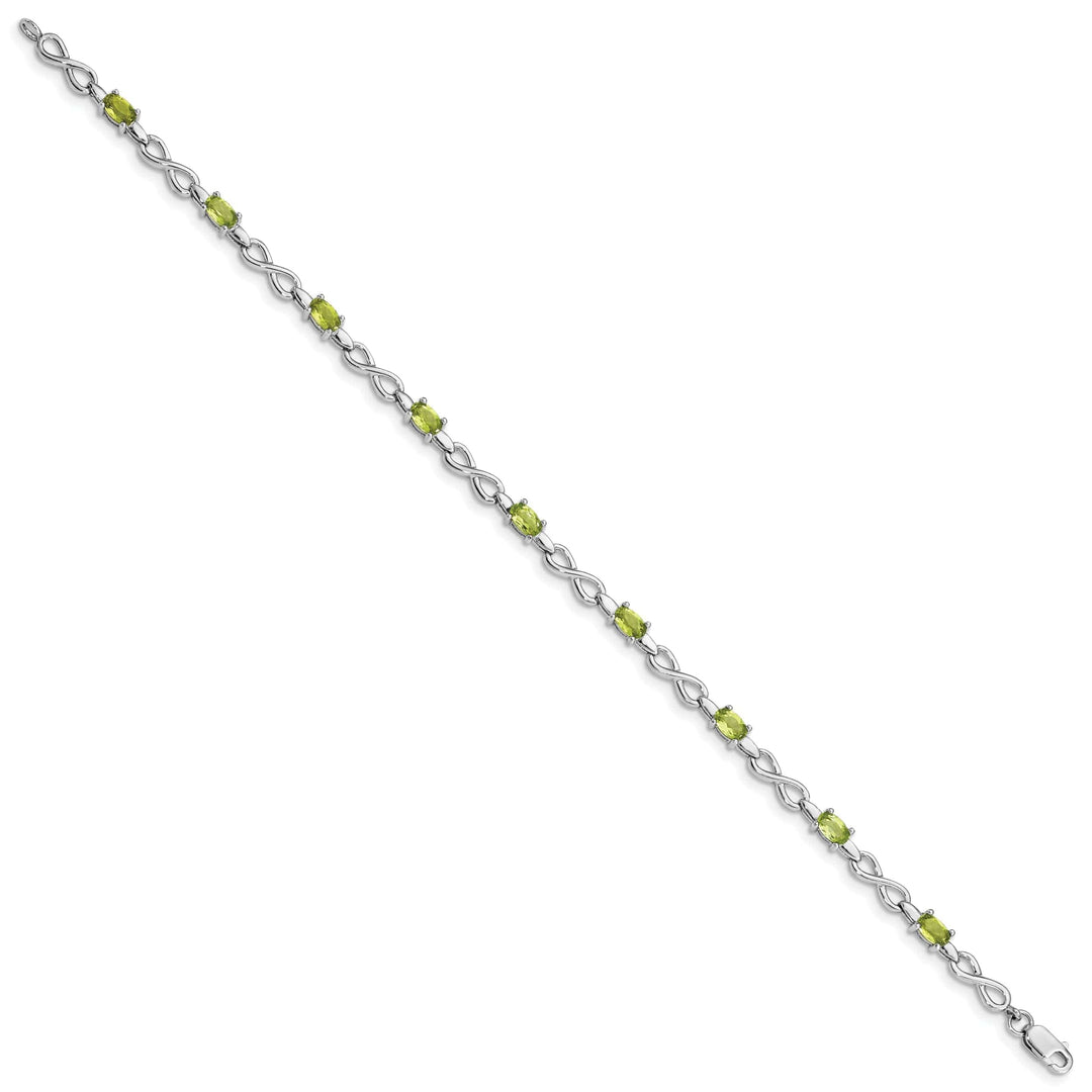 Lovely Rita's Bracelets Silver Peridot Gemstone Round Diamond Bracelet