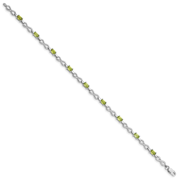 Lovely Rita's Bracelets Silver Peridot Gemstone Round Diamond Bracelet