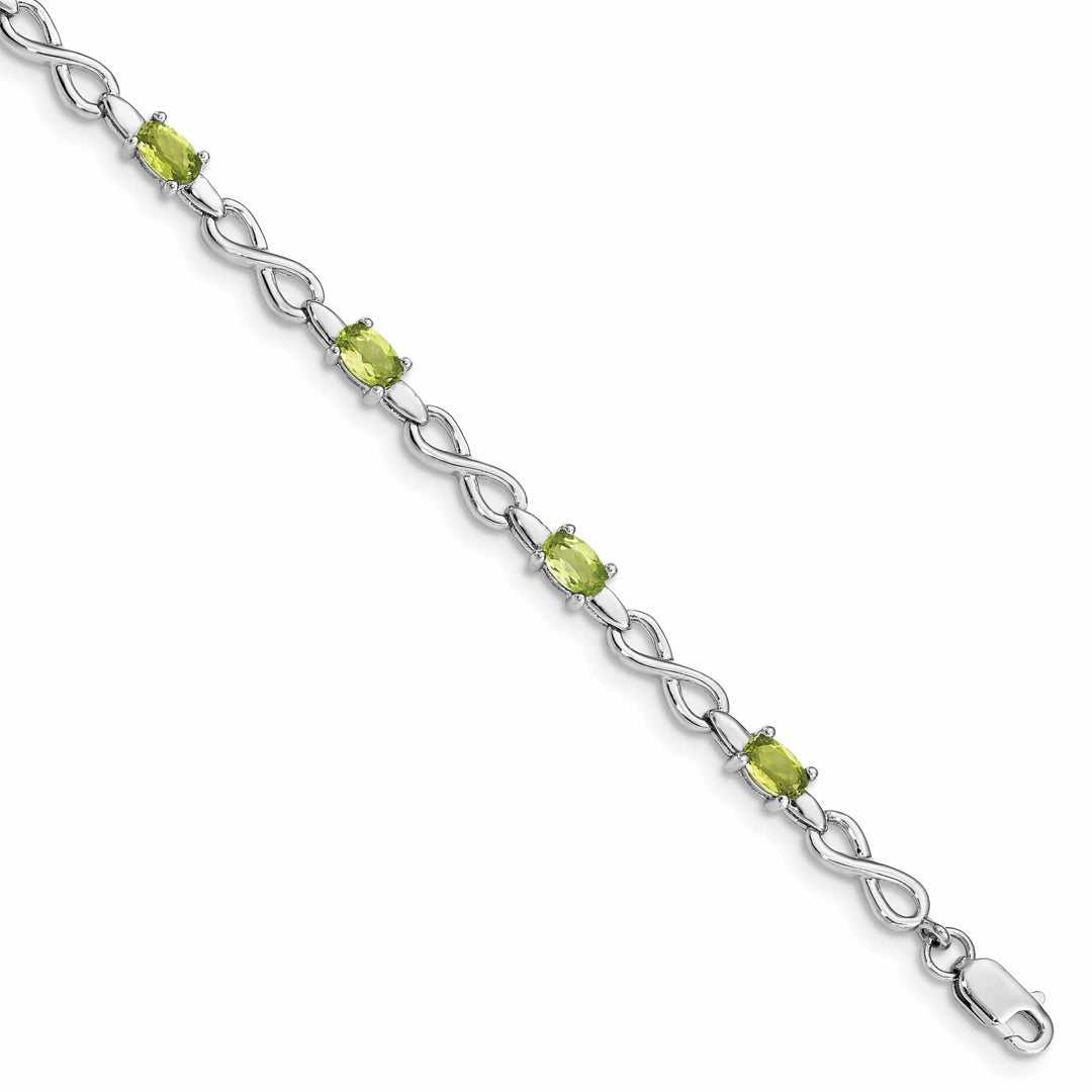 Lovely Rita's Bracelets Silver Peridot Gemstone Round Diamond Bracelet