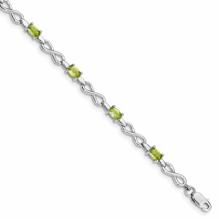 Lovely Rita's Bracelets Silver Peridot Gemstone Round Diamond Bracelet