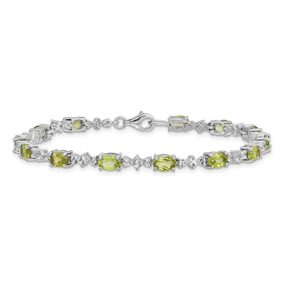 Lovely Rita's Bracelets Silver Peridot White Topaz Gemstone Bracelet