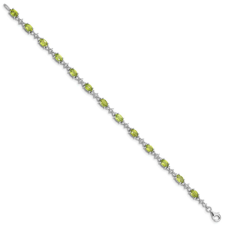 Lovely Rita's Bracelets Silver Peridot White Topaz Gemstone Bracelet